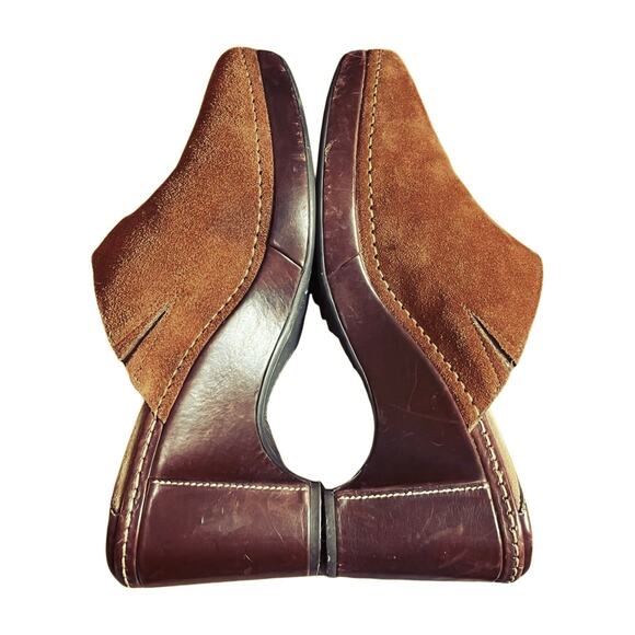 Cole Haan Country Suede Leather Clogs Size 7B Chunky Platform Slip On Mule - Picture 8 of 14